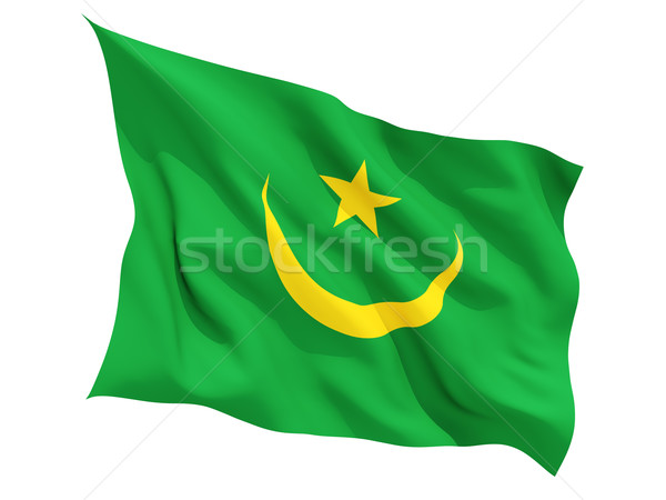 Zdjęcia stock: Banderą · Mauretania · odizolowany · biały