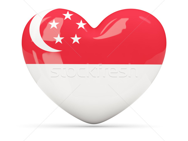 Szív alakú ikon zászló Szingapúr izolált Stock fotó © MikhailMishchenko