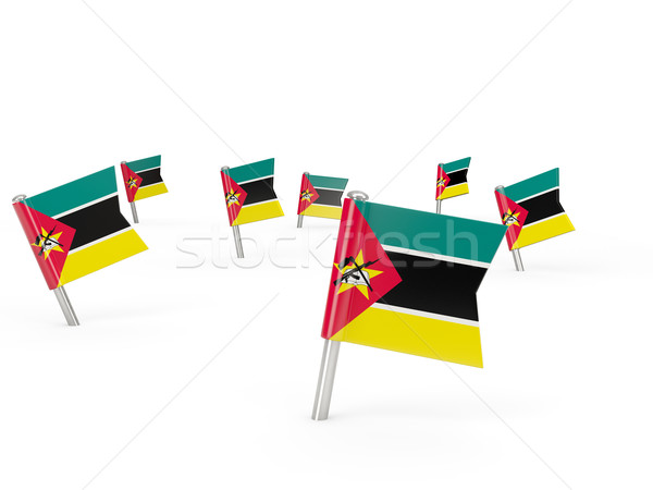 Tér zászló Mozambik izolált fehér vidék Stock fotó © MikhailMishchenko