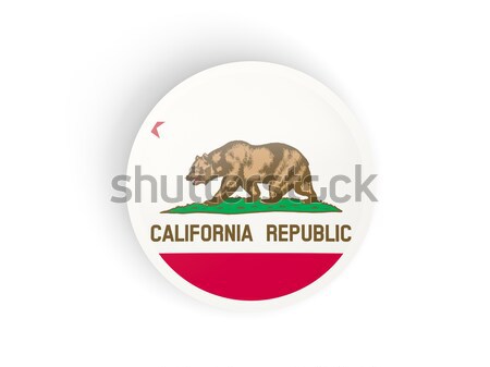 Flag of california with banner, US state round icon Stock photo © MikhailMishchenko