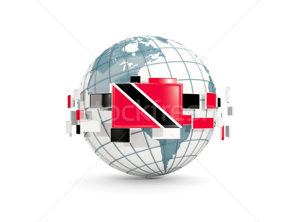 Globe with flag of trinidad and tobago isolated on white Stock photo © MikhailMishchenko