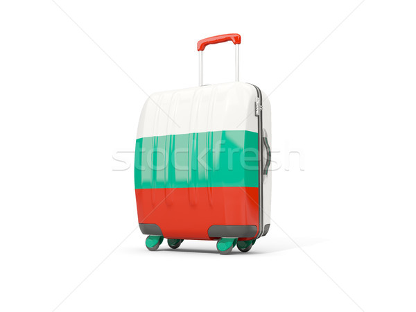 Bagażu banderą walizkę odizolowany biały 3d ilustracji Zdjęcia stock © MikhailMishchenko