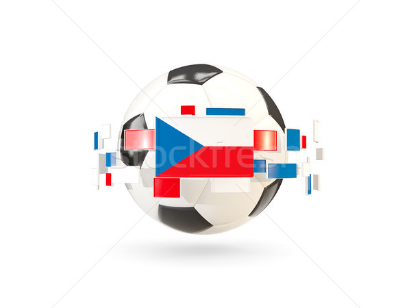 Foto stock: Futebol · linha · bandeiras · bandeira · República · Checa · flutuante