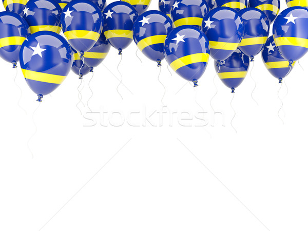 Stock photo: Balloon frame with flag of curacao