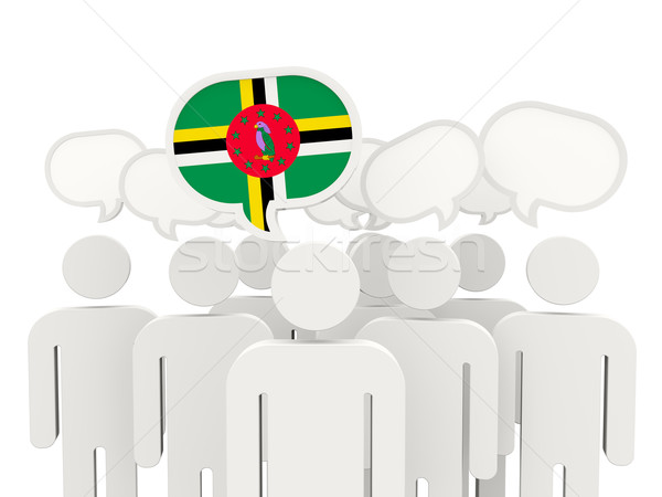Foto stock: Pessoas · bandeira · Dominica · isolado · branco · reunião