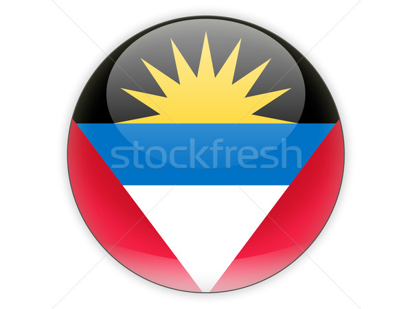 Round icon with flag of antigua and barbuda Stock photo © MikhailMishchenko