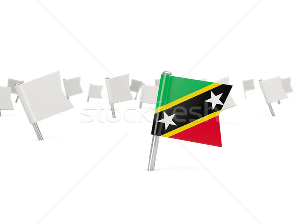 Square pin with flag of saint kitts and nevis Stock photo © MikhailMishchenko