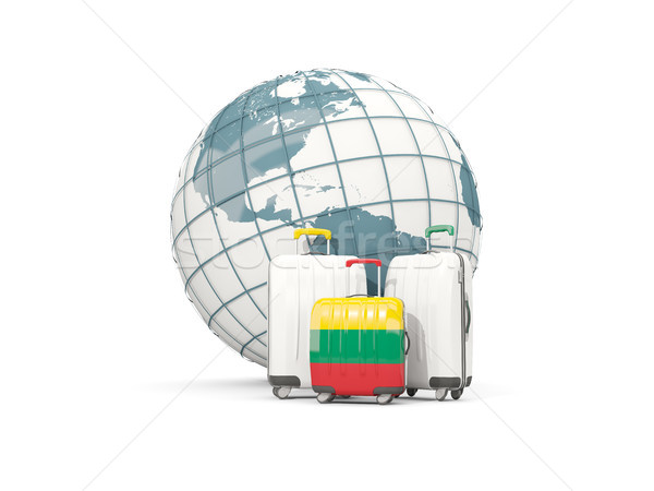 Bagages pavillon trois sacs monde 3d illustration [[stock_photo]] © MikhailMishchenko