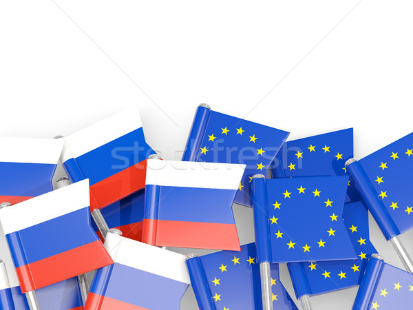 Zászló EU izolált fehér 3d illusztráció Európa Stock fotó © MikhailMishchenko