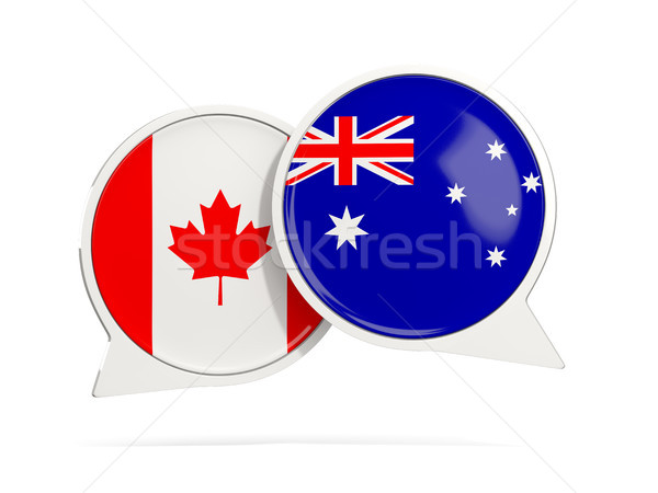 Chat bubbles of Canada and Australia isolated on white Stock photo © MikhailMishchenko