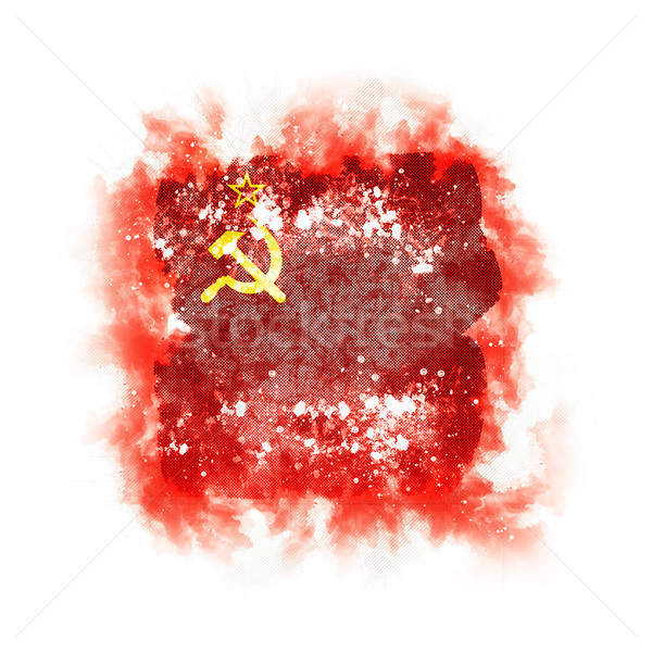 Stock foto: Platz · Grunge · Flagge · UdSSR · 3D-Darstellung · Retro