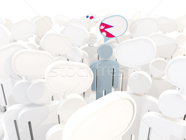 Homme pavillon Népal foule 3d illustration signe [[stock_photo]] © MikhailMishchenko