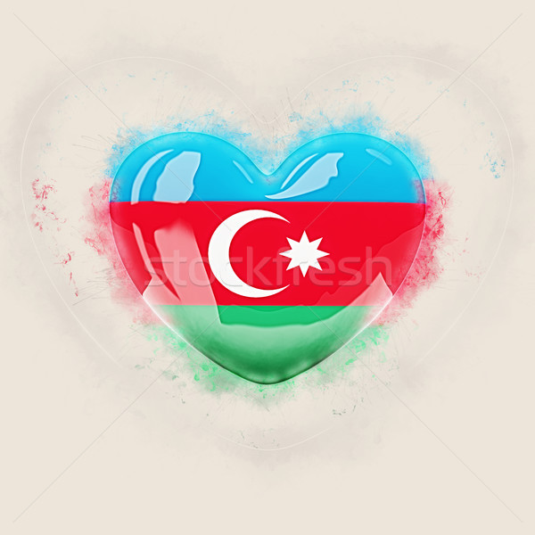 Сток-фото: сердце · флаг · Азербайджан · Гранж · 3d · иллюстрации · путешествия
