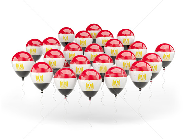 [[stock_photo]]: Ballons · pavillon · Egypte · isolé · blanche · Voyage