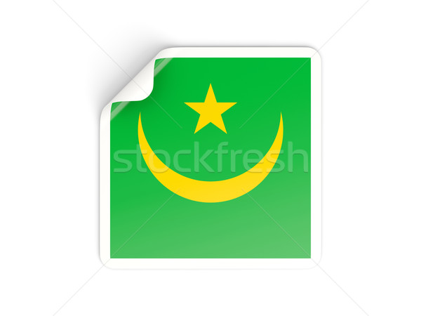 квадратный наклейку флаг Мавритания изолированный белый Сток-фото © MikhailMishchenko