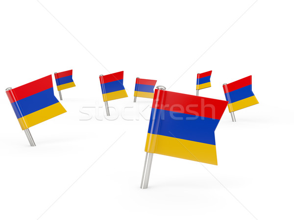 Square pins with flag of armenia Stock photo © MikhailMishchenko