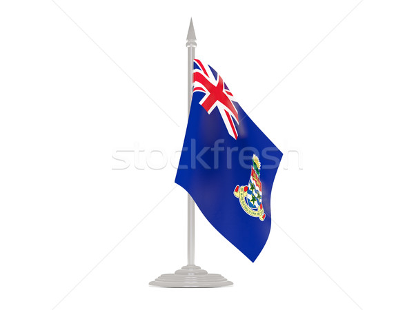 Flag of cayman islands with flagpole. 3d render Stock photo © MikhailMishchenko