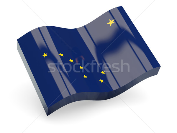 Flag of alaska, US state wave icon Stock photo © MikhailMishchenko