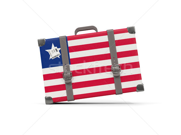 Luggage with flag of liberia. Suitcase isolated on white Stock photo © MikhailMishchenko