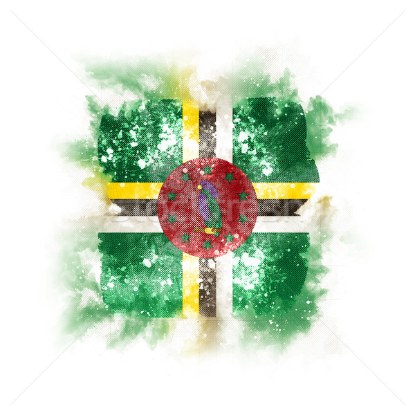 Praça grunge bandeira Dominica ilustração 3d retro Foto stock © MikhailMishchenko