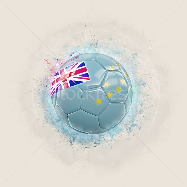 Grunge voetbal vlag Tuvalu 3d illustration wereld Stockfoto © MikhailMishchenko