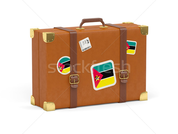 Valise pavillon Mozambique Voyage isolé blanche [[stock_photo]] © MikhailMishchenko