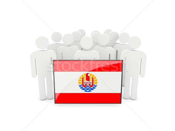 People with flag of french polynesia Stock photo © MikhailMishchenko