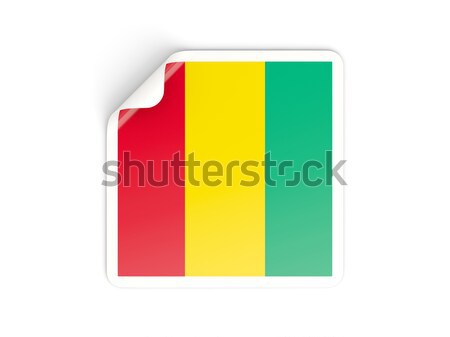 Vierkante sticker vlag Benin geïsoleerd witte Stockfoto © MikhailMishchenko