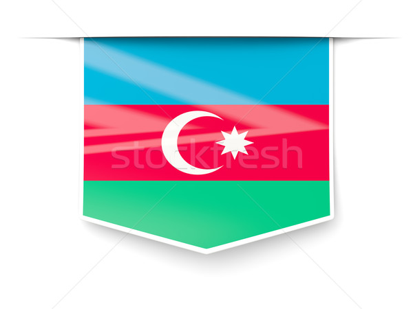 Stock photo: Square label with flag of azerbaijan