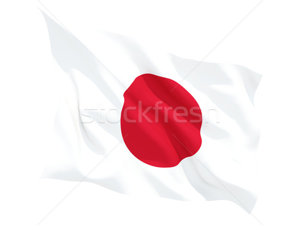 Foto stock: Bandera · Japón · aislado · blanco