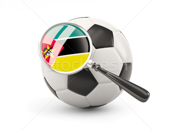 Stock fotó: Futball · nagyított · zászló · Mozambik · izolált · fehér