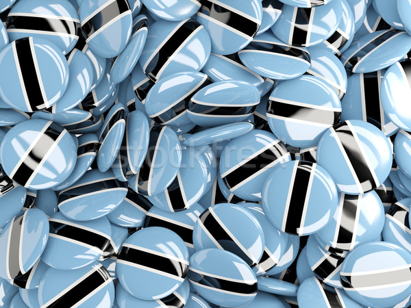 Stock photo: Background with round pins with flag of botswana