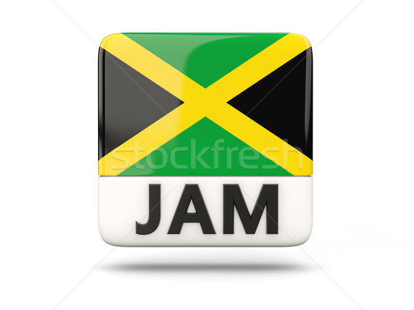 Kare ikon bayrak Jamaika iso kod Stok fotoğraf © MikhailMishchenko