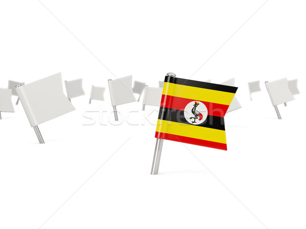 Square pin with flag of uganda Stock photo © MikhailMishchenko