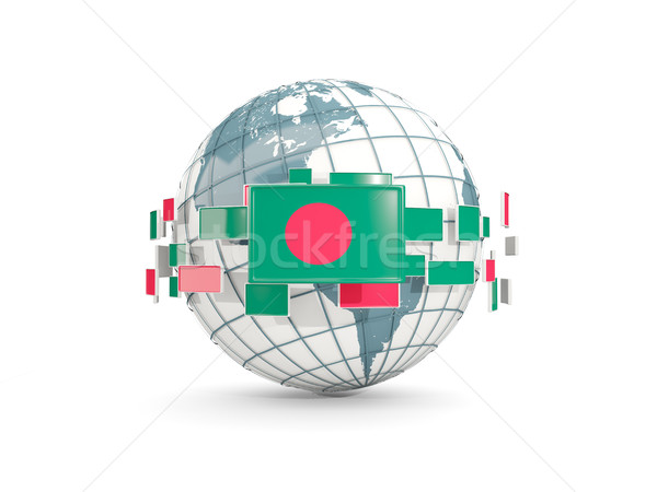 Mondo bandiera isolato bianco illustrazione 3d mappa Foto d'archivio © MikhailMishchenko