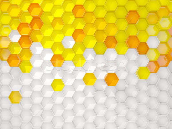 White and yellow background with hexagon pattern Stock photo © MikhailMishchenko