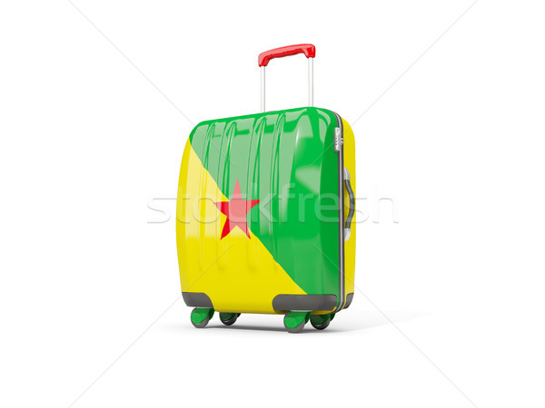 Luggage with flag of french guiana. Suitcase isolated on white Stock photo © MikhailMishchenko