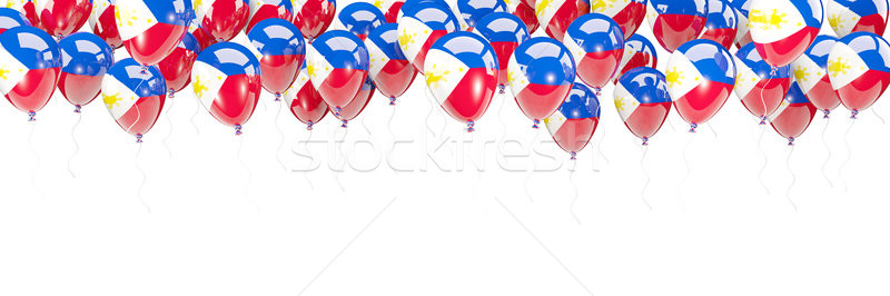 Globos marco bandera Filipinas aislado blanco Foto stock © MikhailMishchenko