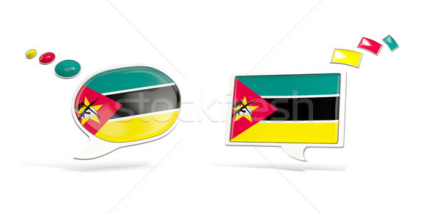 Two chat icons with flag of mozambique Stock photo © MikhailMishchenko