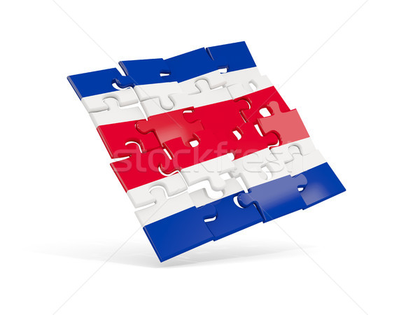 Quebra-cabeça bandeira Costa Rica isolado branco ilustração 3d Foto stock © MikhailMishchenko