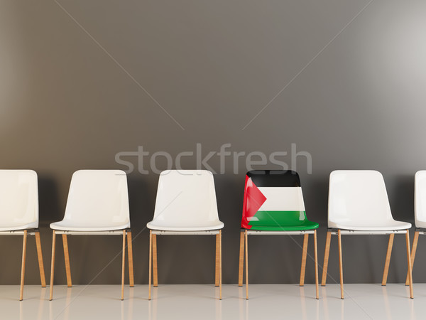 Stockfoto: Stoel · vlag · gebied · rij · witte · stoelen