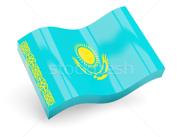 3d flag of kazakhstan Stock photo © MikhailMishchenko