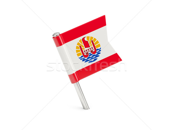 Bandiera pin francese polinesia isolato bianco Foto d'archivio © MikhailMishchenko