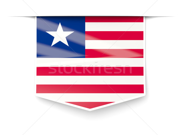 Square label with flag of liberia Stock photo © MikhailMishchenko