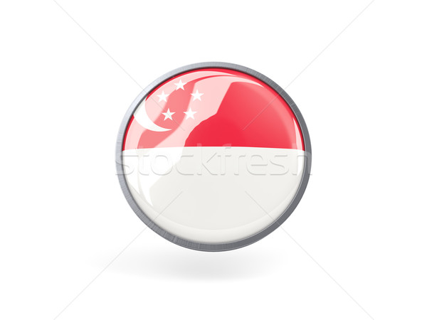 Round icon with flag of singapore Stock photo © MikhailMishchenko