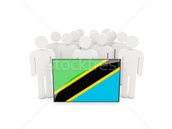 Stock foto: Menschen · Flagge · Tansania · isoliert · weiß · Menge