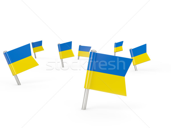 廣場 旗 烏克蘭 孤立 白 國家 商業照片 © MikhailMishchenko
