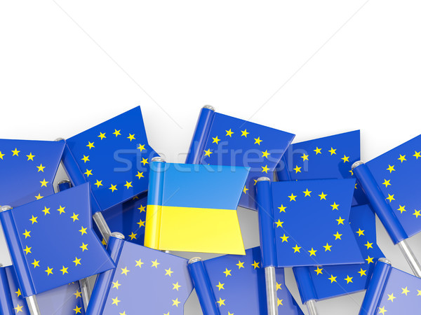 Vlag eu geïsoleerd witte 3d illustration Europa Stockfoto © MikhailMishchenko