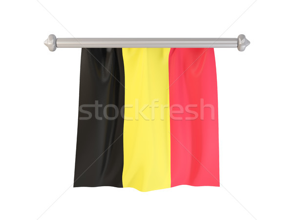 Bayrak Belçika yalıtılmış beyaz 3d illustration etiket Stok fotoğraf © MikhailMishchenko