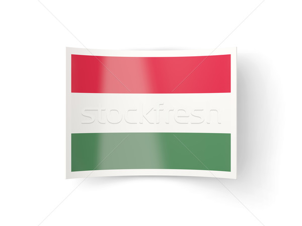 Stock photo: Bent icon with flag of hungary